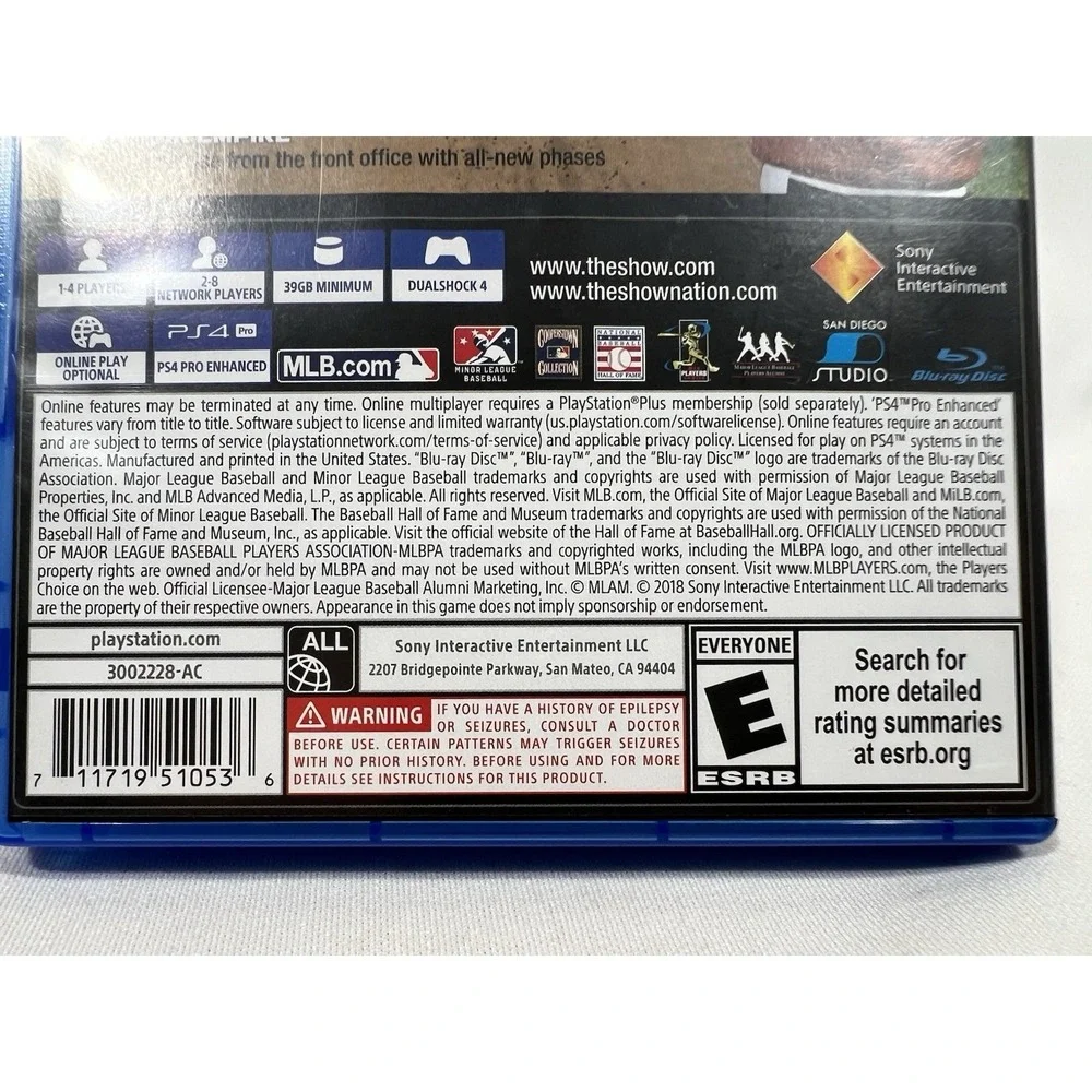 MLB The Show 18 PS4‎ Baseball Video Game PlayStation 4 Complete Tested